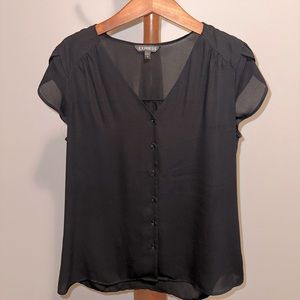 ⭐️5 for $25! Express blouse- black button down